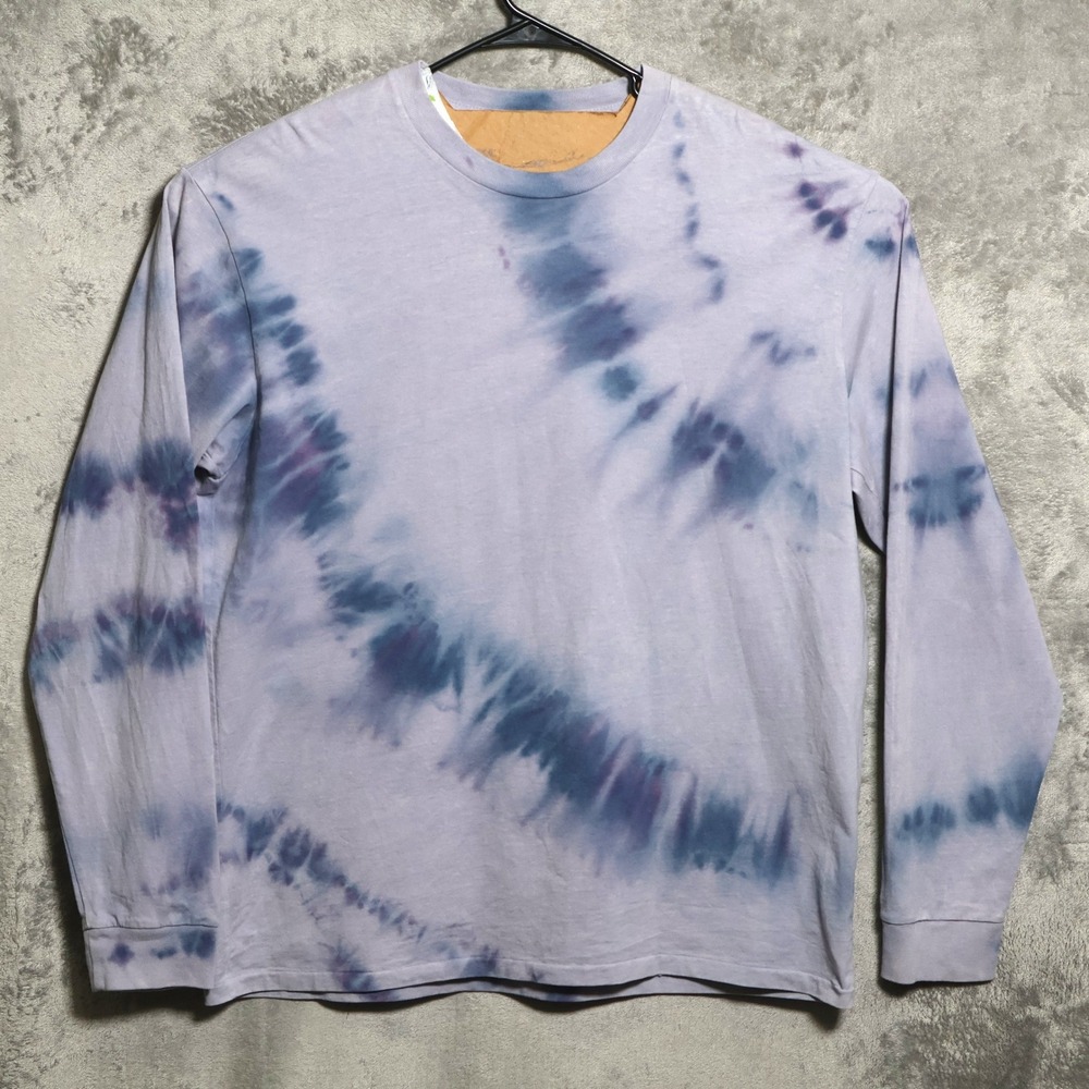 John Elliott T-Shirt Mens 5 XXL Purple Tie Dye Long Sleeve Cotton Made in Japan